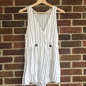 White romper with black striped romper